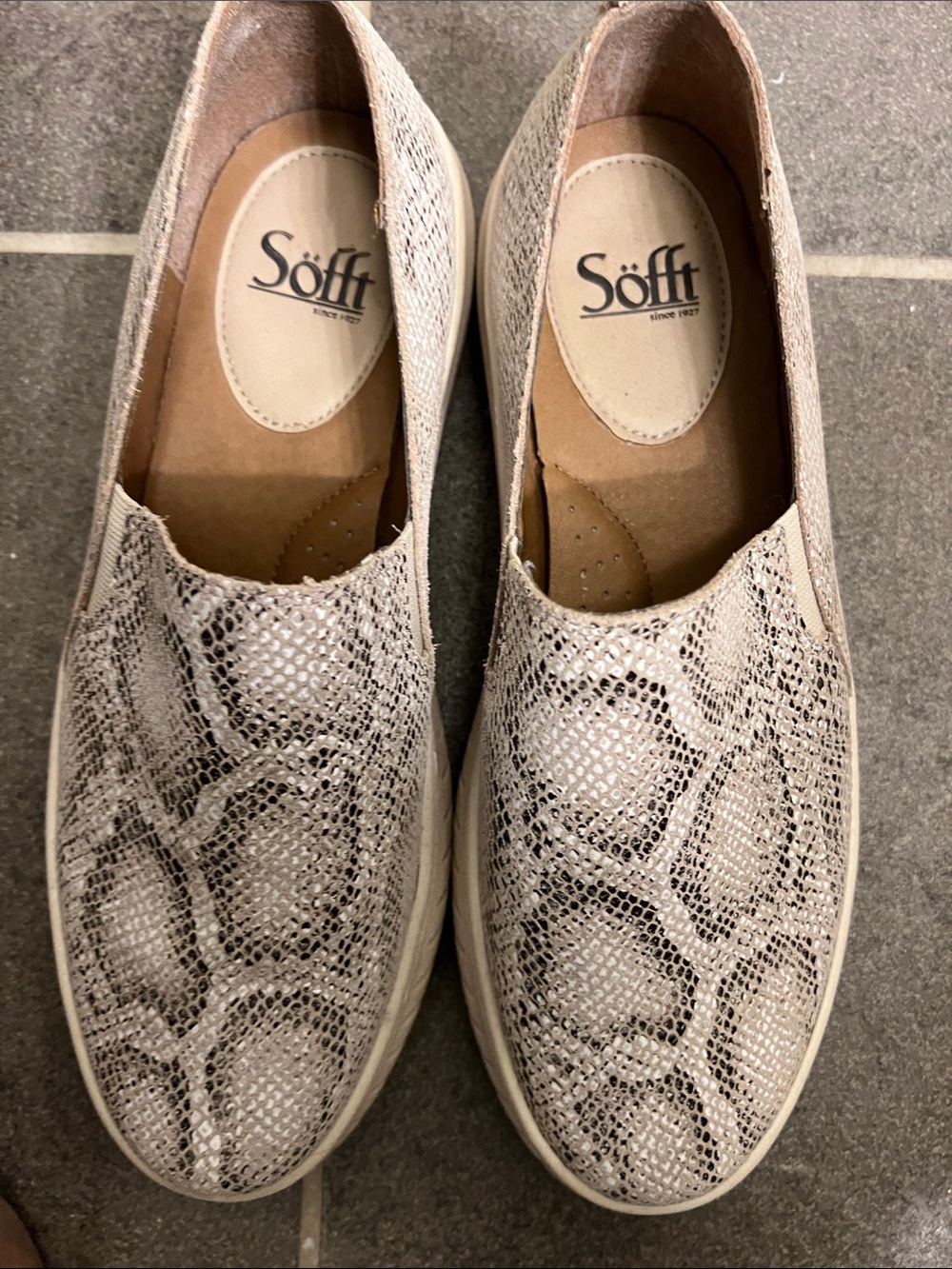 Söfft Potina Snake Print Platform Slip-On Sneakers Sz 10 Coastal Chic Leather - Picture 3 of 8
